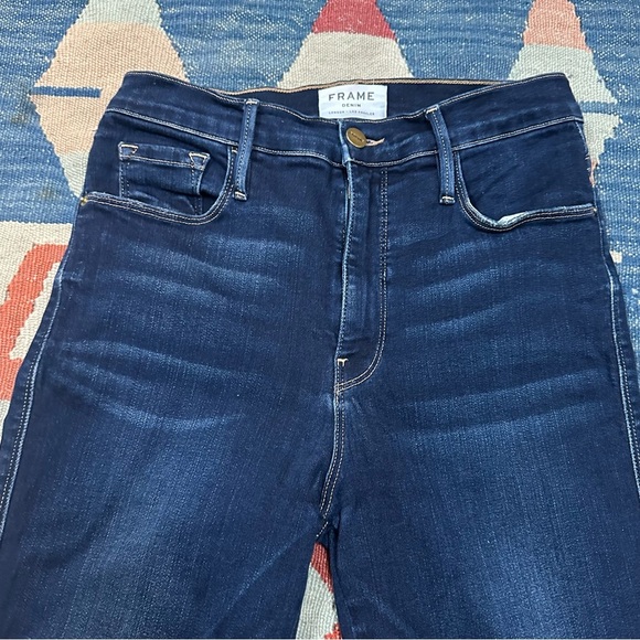 Frame Le Sylvie Slender Straight Jeans Cabana Dark Wash Size 27 - Picture 14 of 16